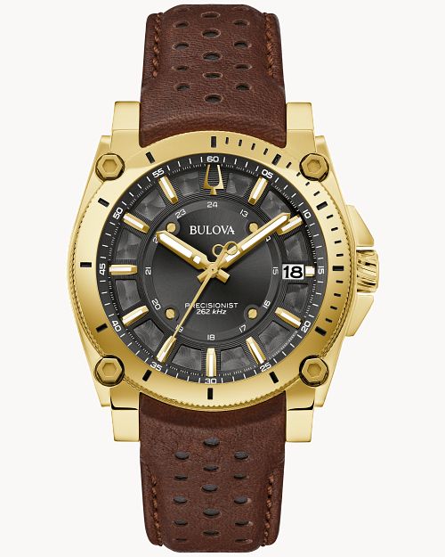 Bulova precisionist leather outlet
