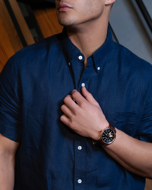 Bulova Classic Men s Rose Gold Case Brown Strap Classic Watch Bulova