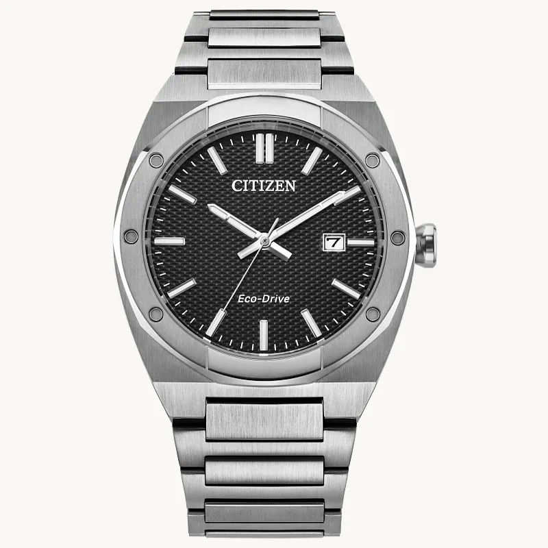 Sport Luxury Black Dial Stainless Steel Bracelet BM7660-54E CITIZEN