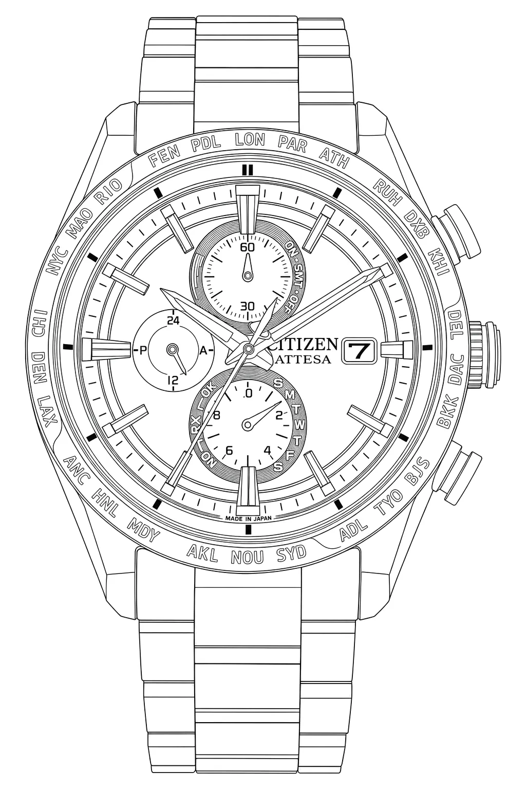 Watch technical diagram