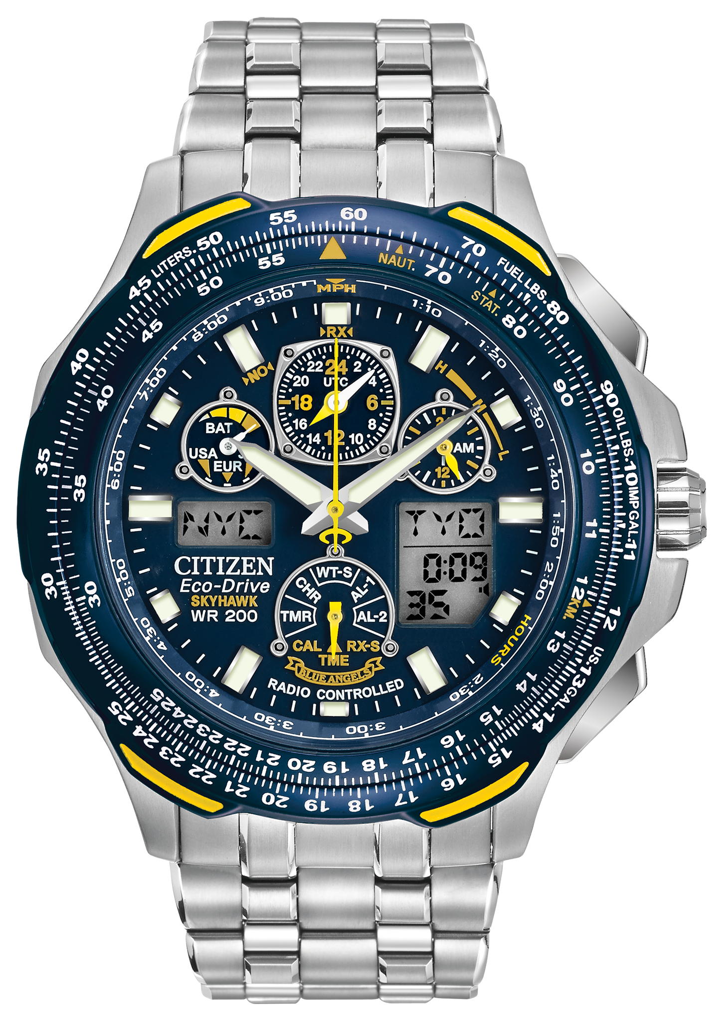 Citizen eco drive 2025 skyhawk wr200 blue angels
