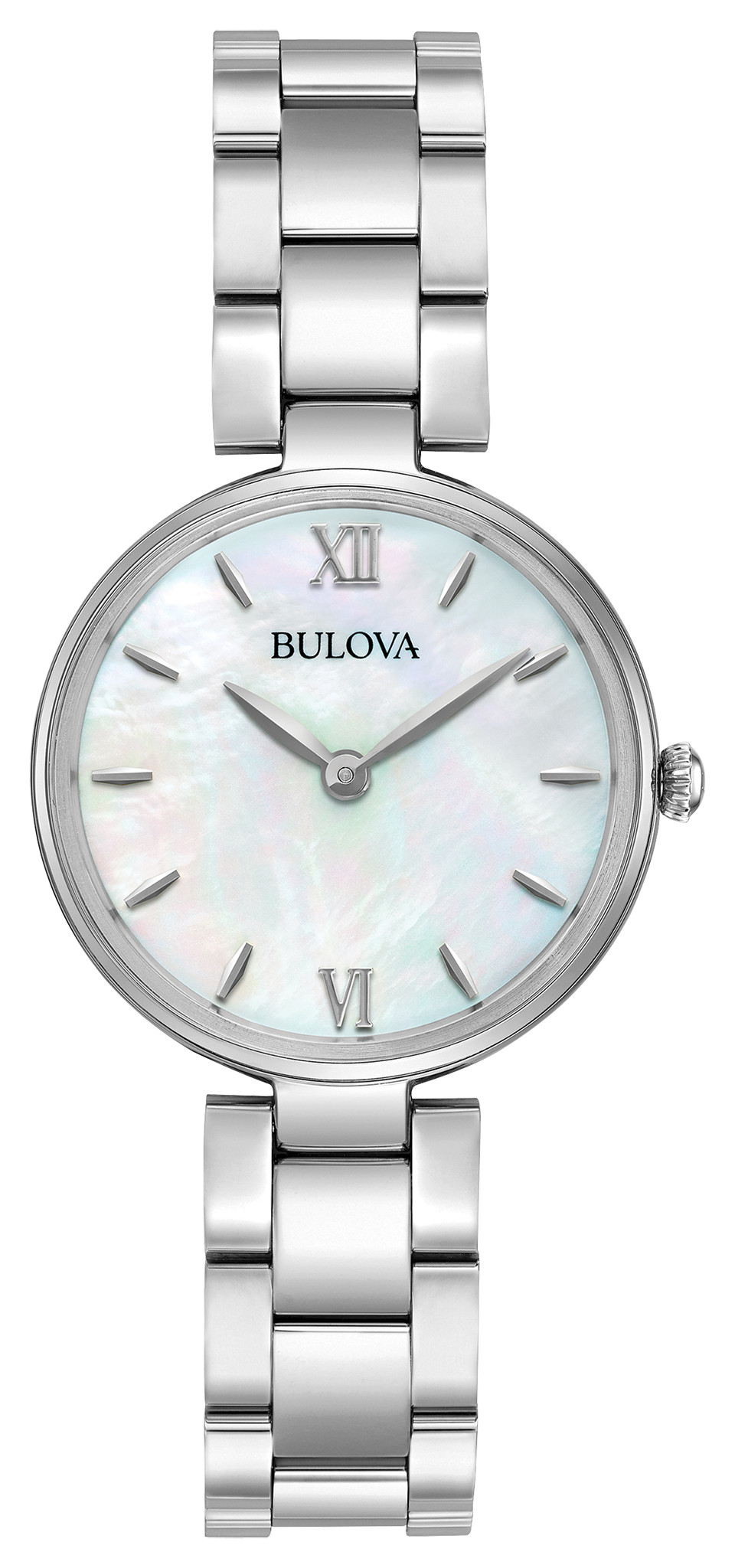 bulova mother of pearl watch with diamonds