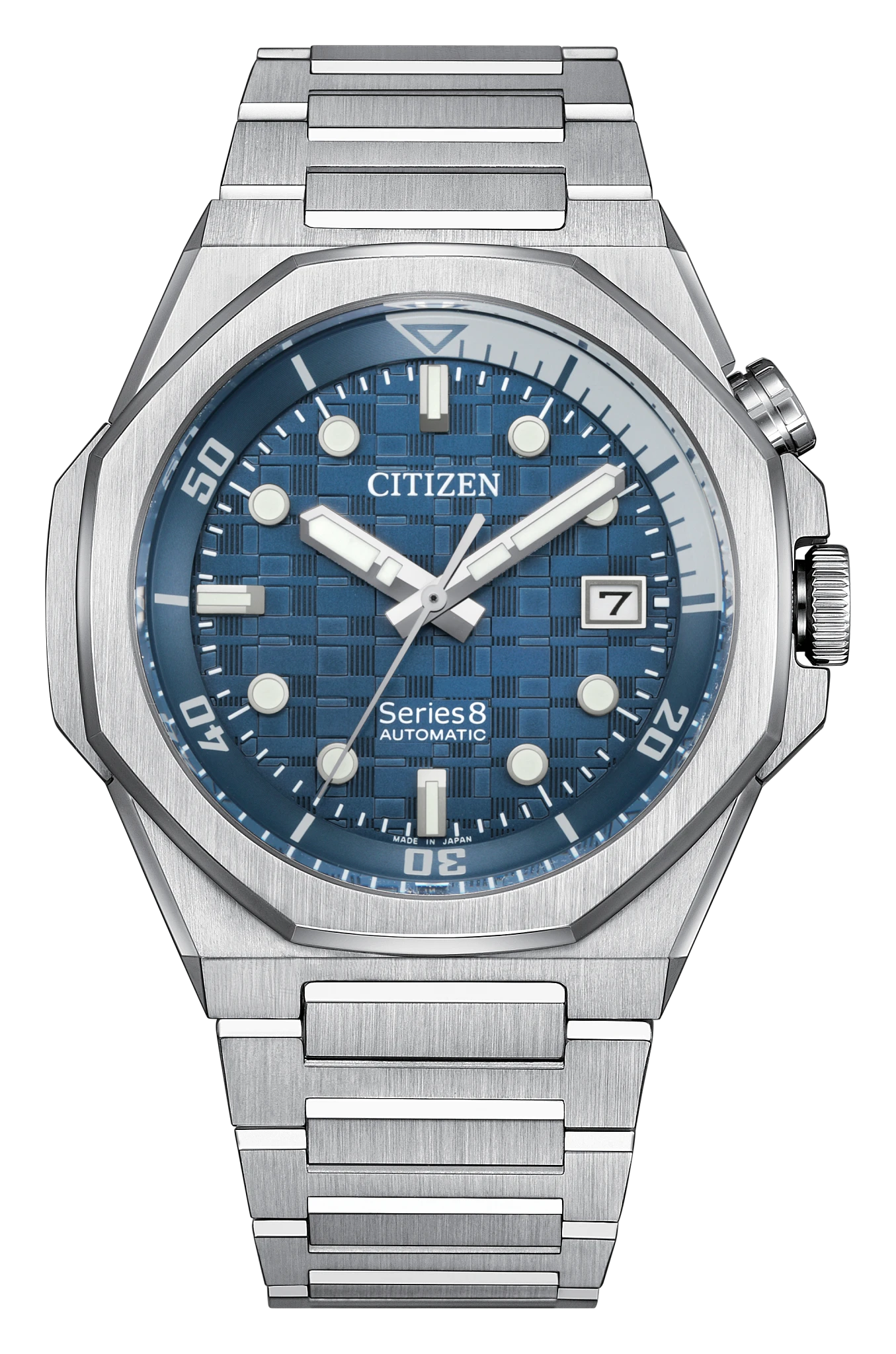 au maison Series8 890 Blue Dial Stainless Steel Bracelet NB6060-58L