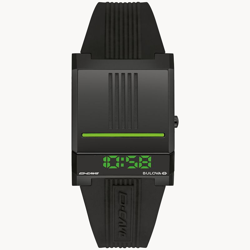 Green Dial Silicone Strap Computron 98C141 Bulova