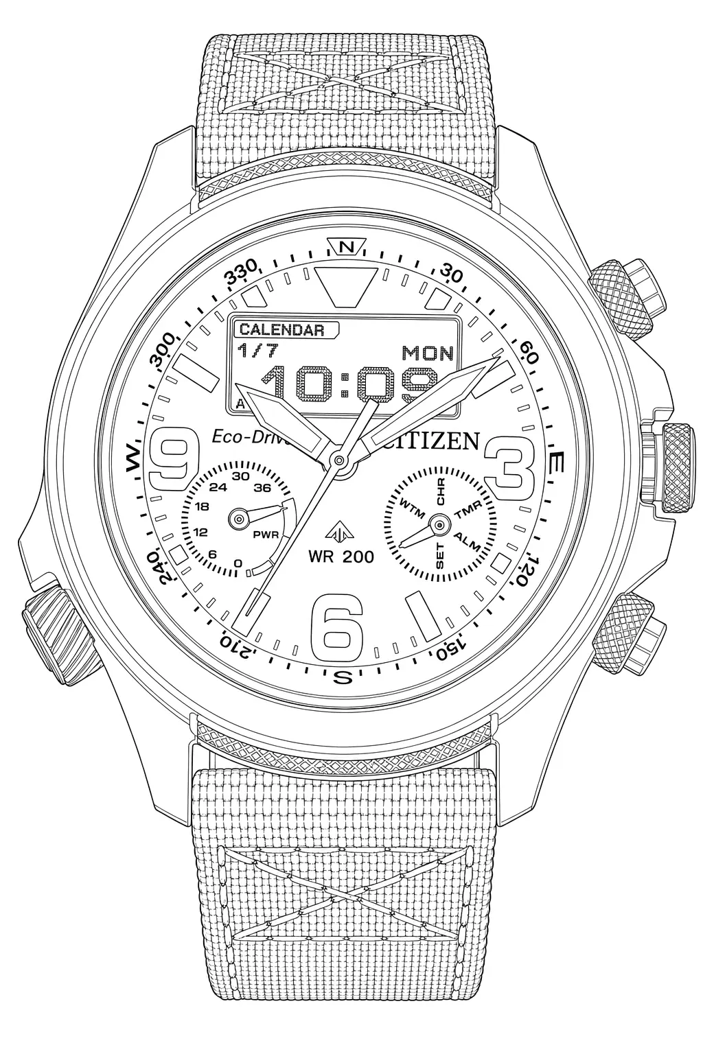 Watch technical diagram