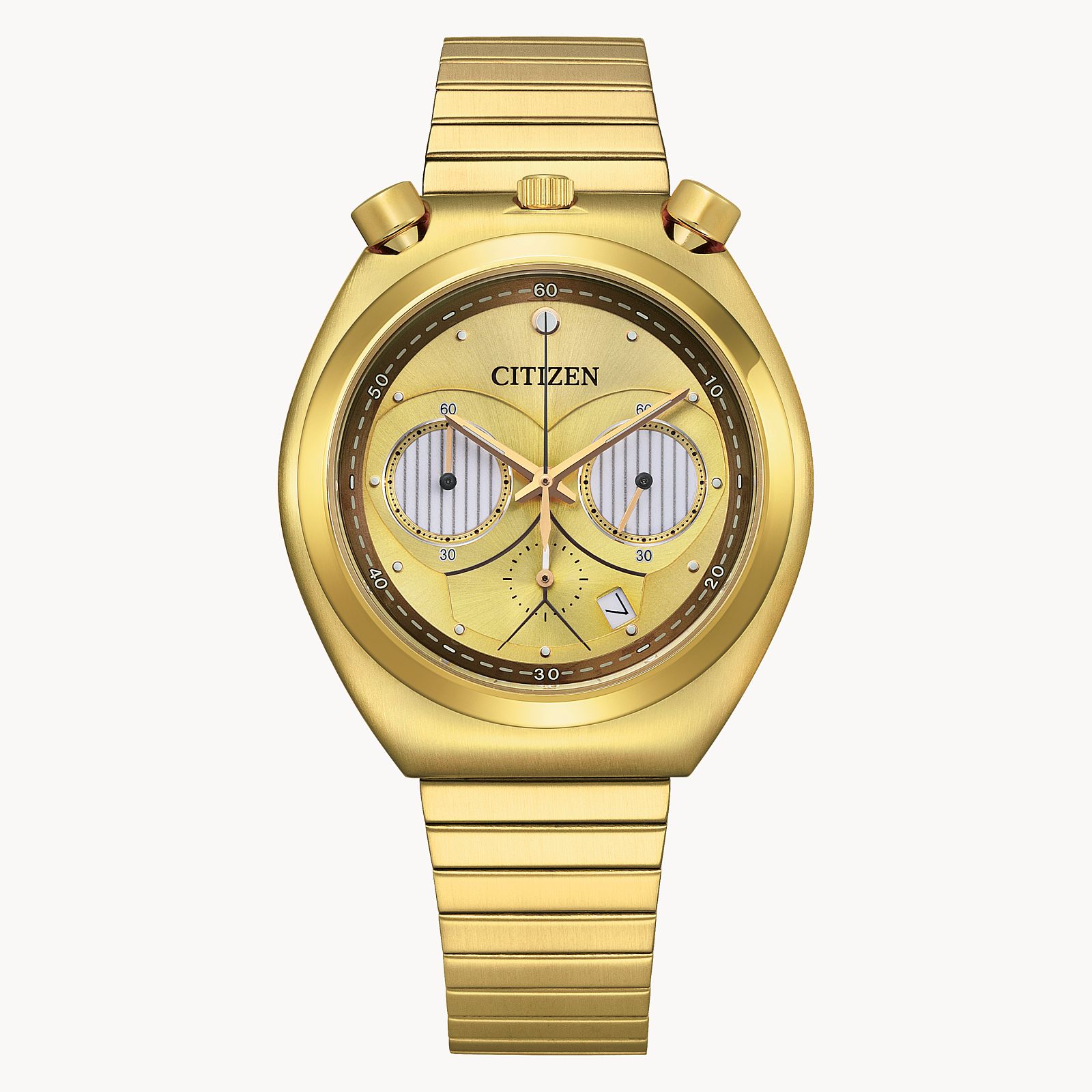 C-3PO Citizen Watch - Gold watch with C-3PO on watch face 