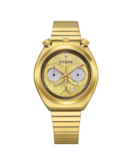 C 3PO Gold Tone Dial Stainless Steel Bracelet AN3662 51W CITIZEN
