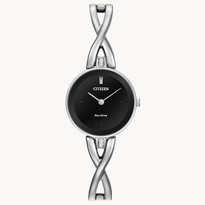 Axiom Ladies Eco Drive EX1420 50E Black Dial Bangle Watch CITIZEN