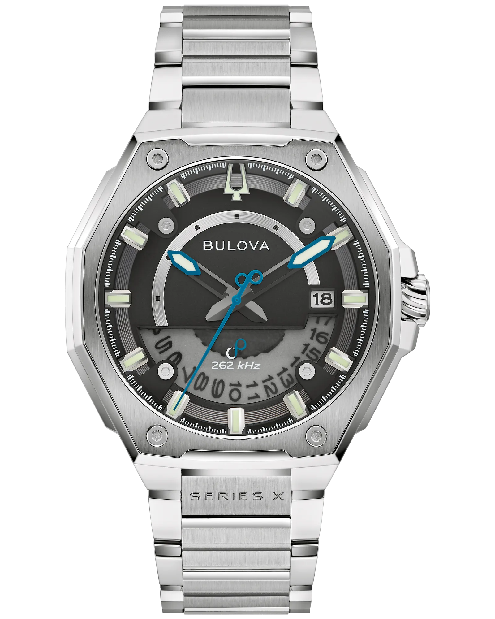 Bulova Black Dial Stainless Steel Bracelet Series X 98B456 — Black