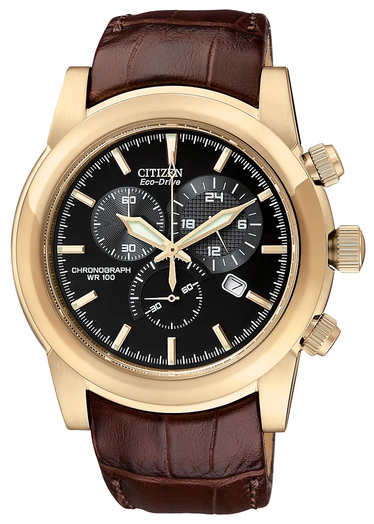 Chandler Black Dial Leather Strap AT0553-05E | CITIZEN