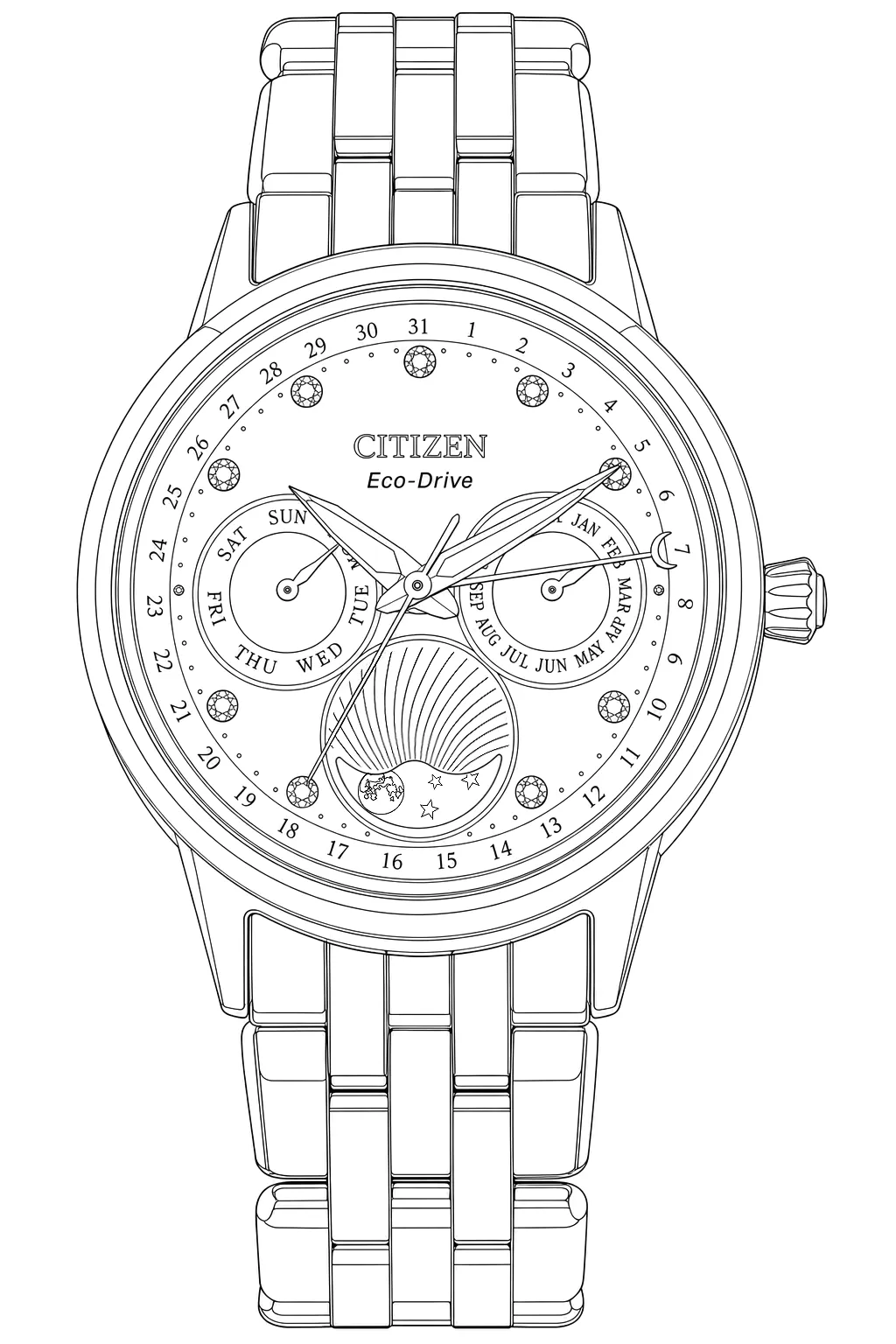 Watch technical diagram