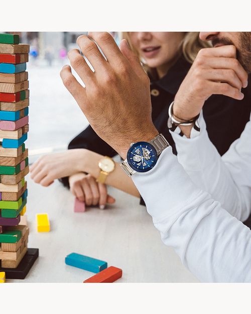 Bulova Futuro Men s Blue Dial Stainless Steel Modern Watch Bulova