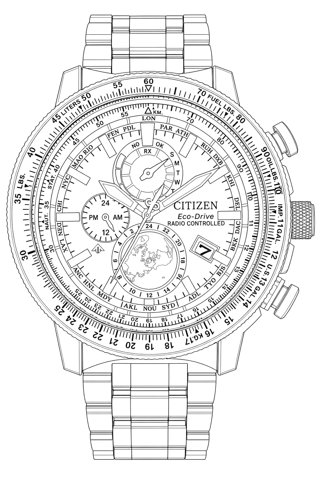 Watch technical diagram