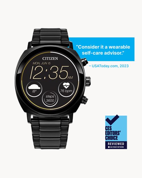 Citizen cz smart watch leather strap black Clearance