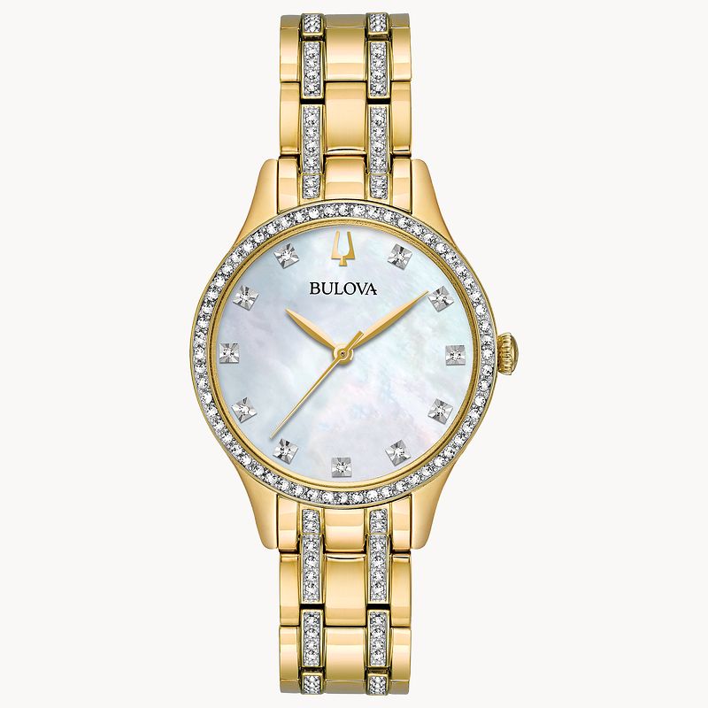 Bulova women's crystal watch best sale