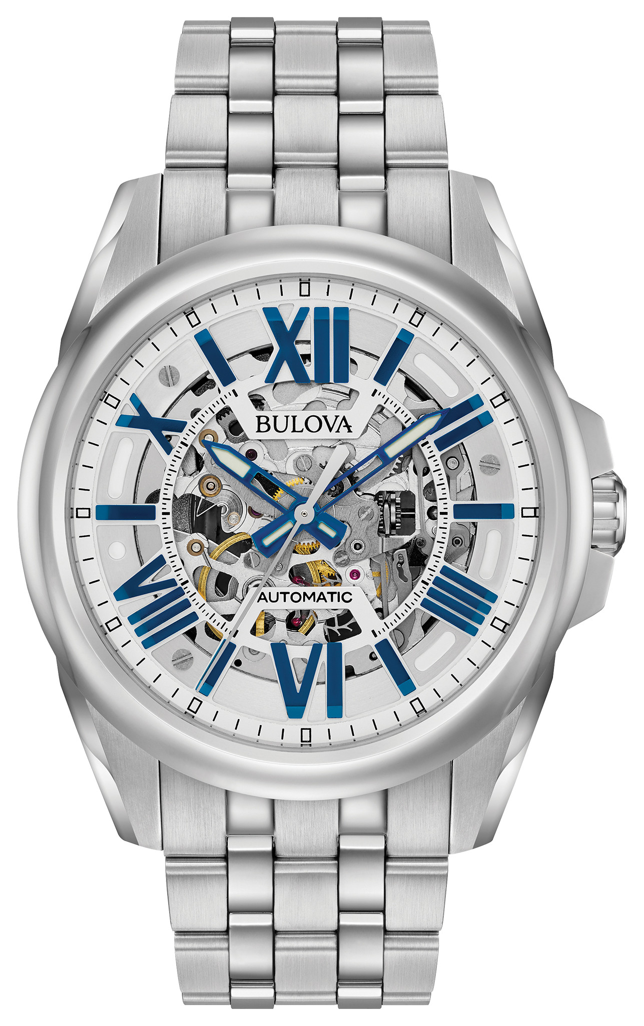 【ブランド】 Bulova Mens Analogue Automatic Watch with Stainless Steel Strap ...