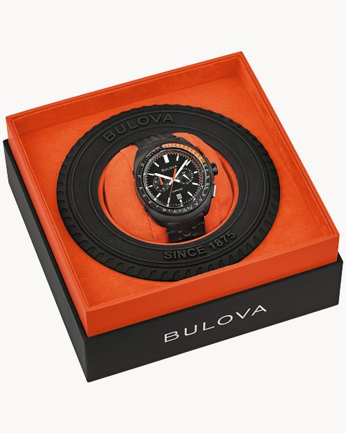 Black Dial Leather Strap Racer Chronograph 98B428 | Bulova