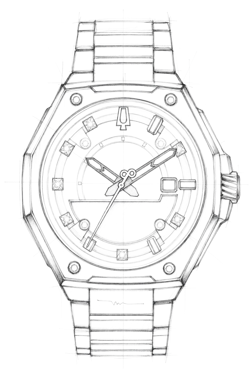 Watch technical diagram