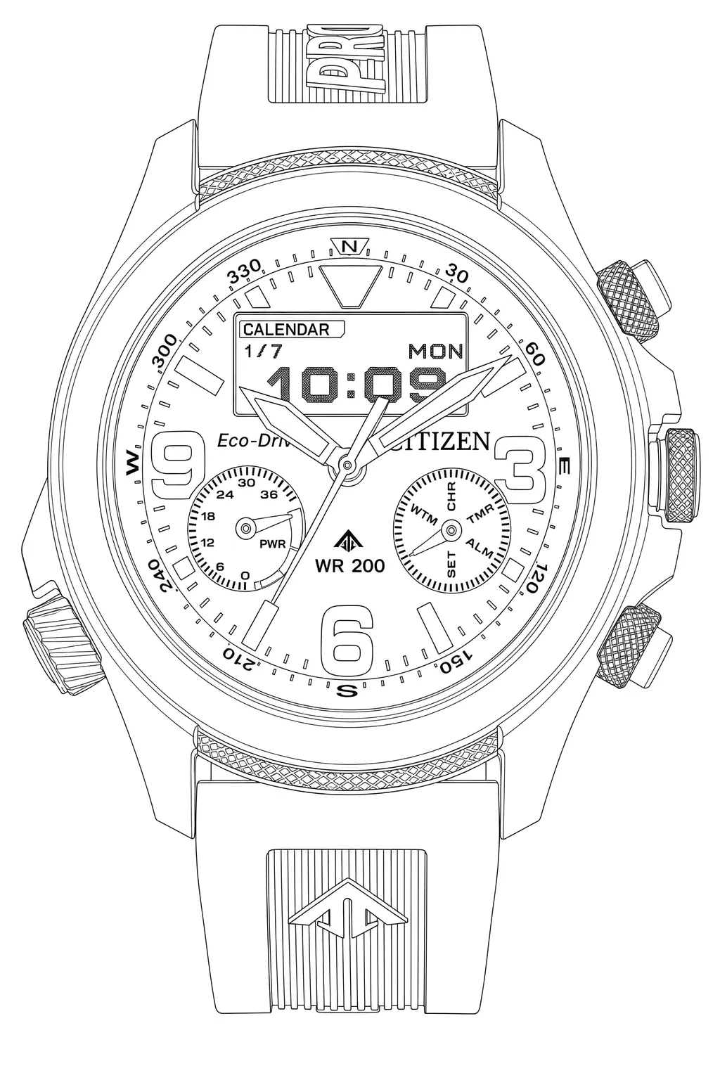 Watch technical diagram