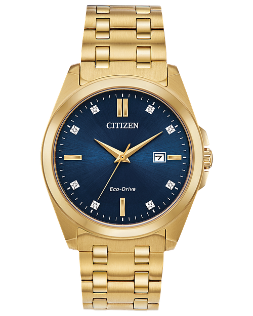 Citizen Corso Eco Drive Blue Dial Gold Stainless Steel Watch CITIZEN
