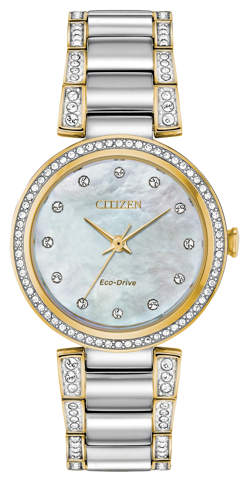 au maison Silhouette Crystal White Dial Stainless Steel Bracelet EM0844-58D