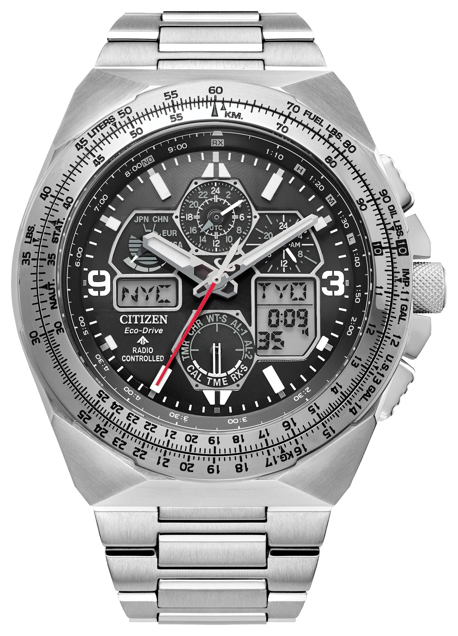 au maison Promaster Skyhawk A-T Black Dial Stainless Steel Bracelet JY8120-58E