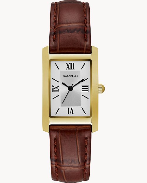 Silver Tone Dial Leather Strap Dress 44L234 Bulova