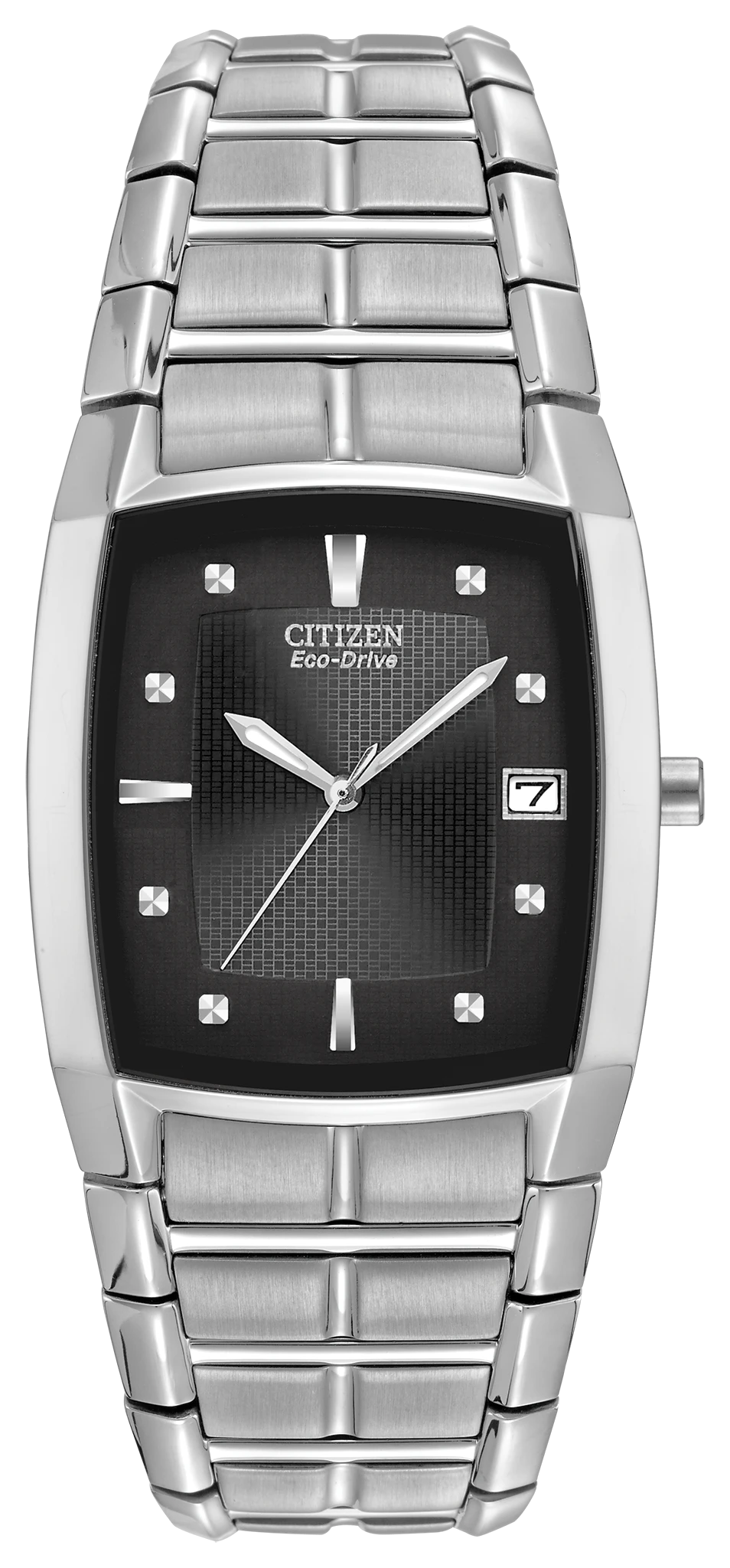Citizen Chandler Men's Eco-Drive Rectangular Black Dial Watch