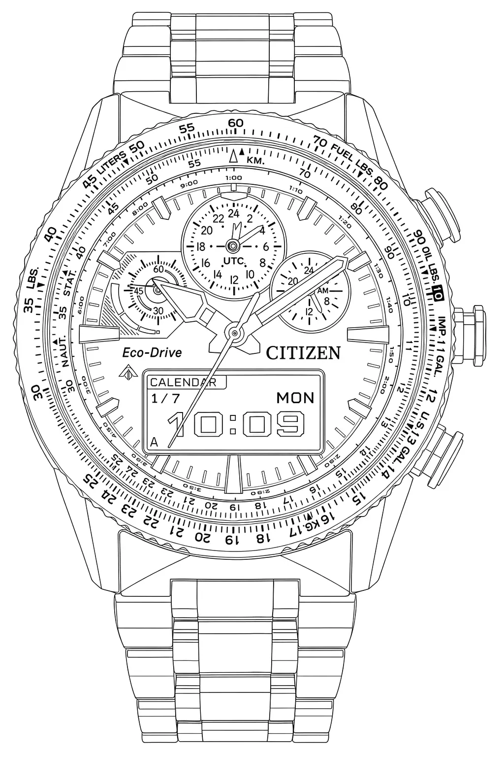 Watch technical diagram