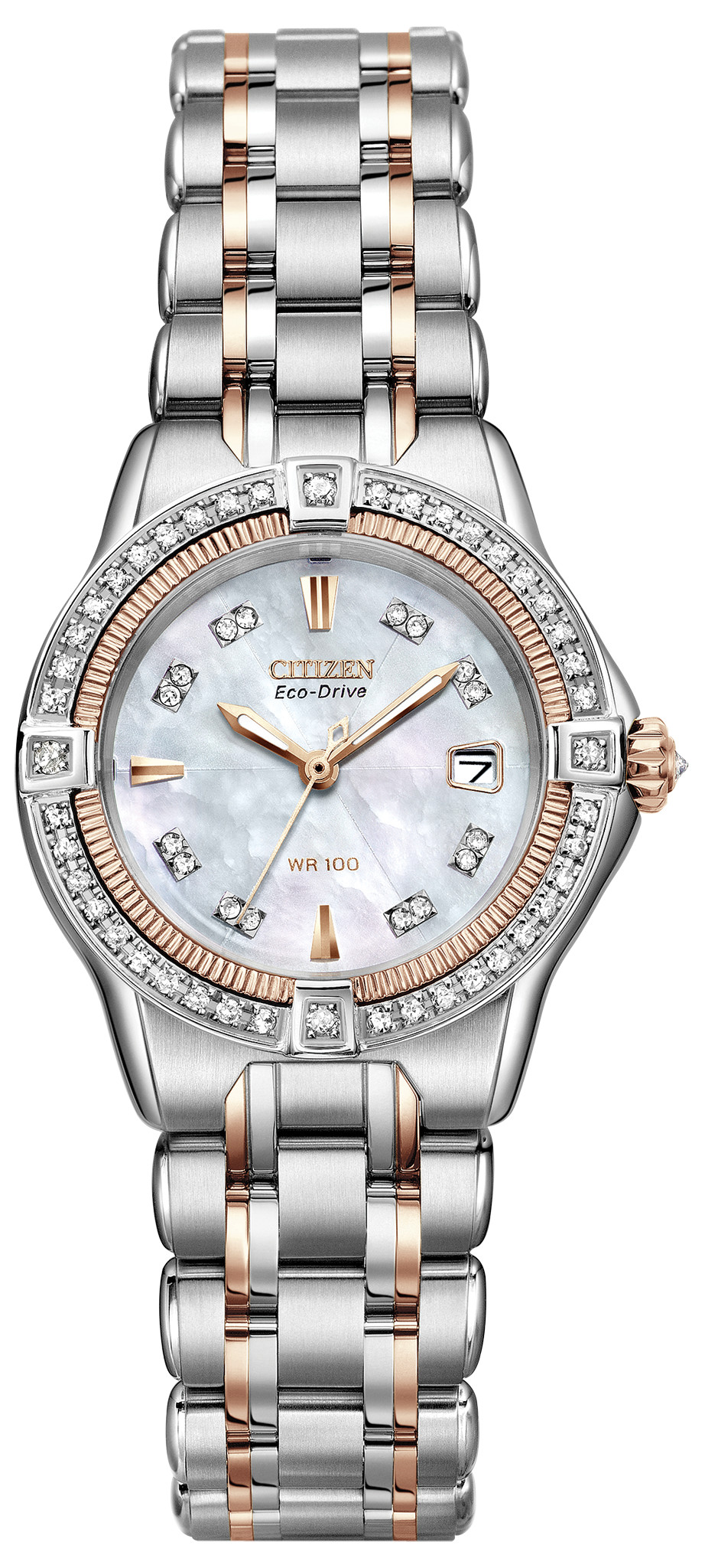 citizen mother of pearl diamond watch