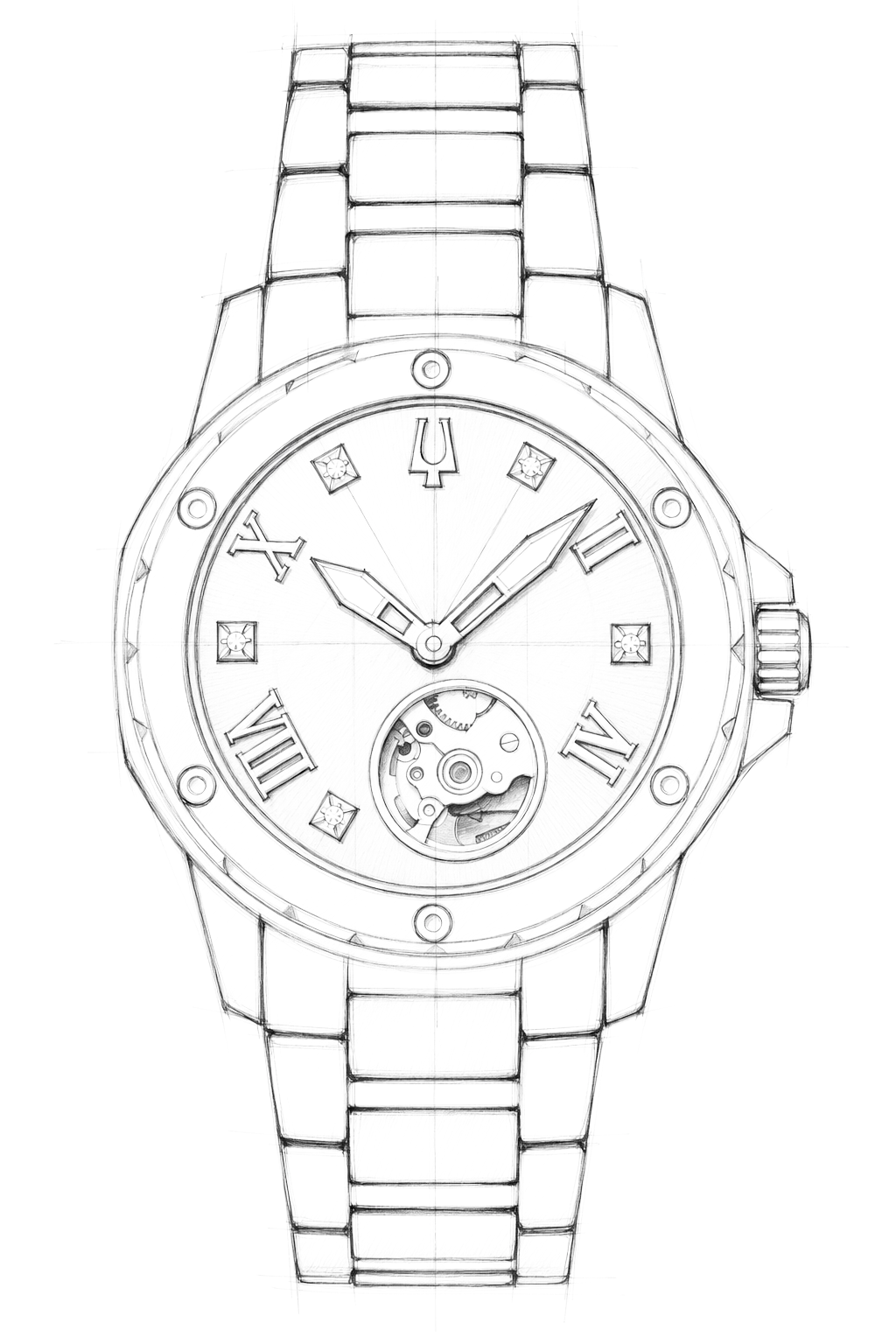 Watch technical diagram