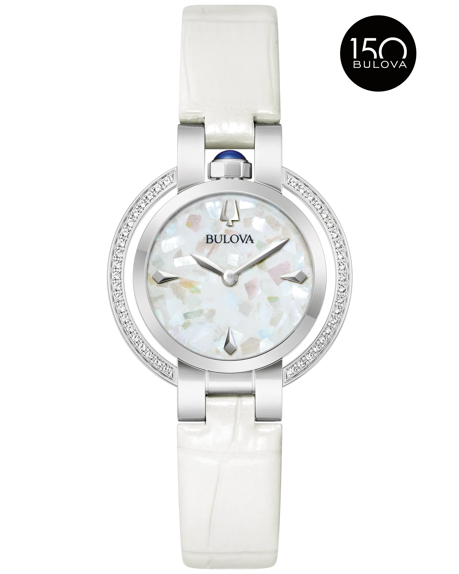 Bulova White Dial Leather Strap Rubaiyat Winter 96R254 — White