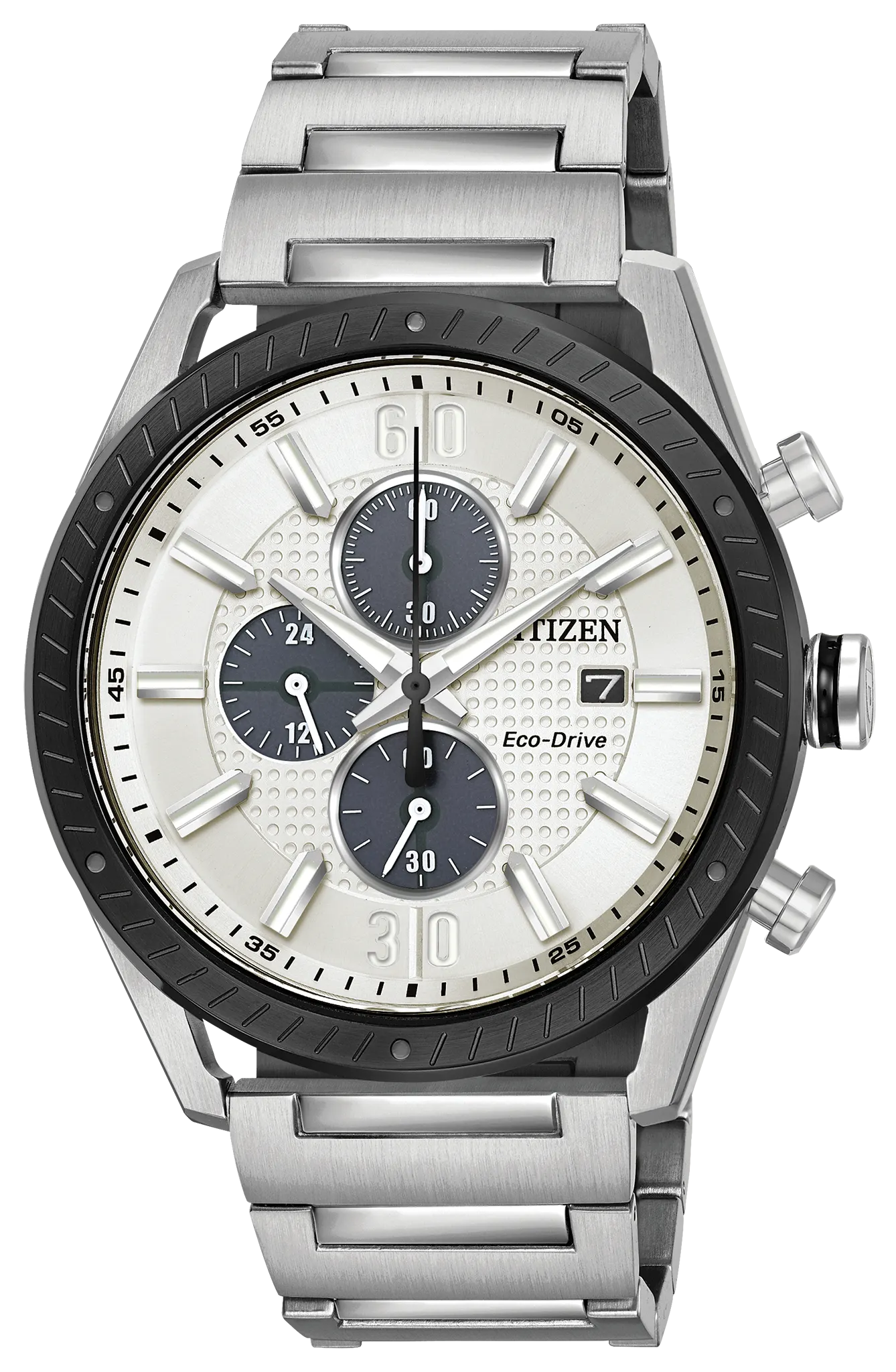 CTO - Men's Eco-Drive CA0668-52A Black Bezel Date Watch