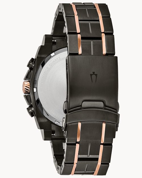 Bulova Icon Precisionist Rose Gold Tone Black Diamond Dial Watch