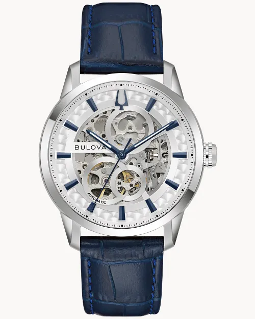 Silver-Tone Dial Leather Strap Sutton 96A330 | Bulova Silver-Tone Dial Leather Strap Sutton 96A330 | Bulova
