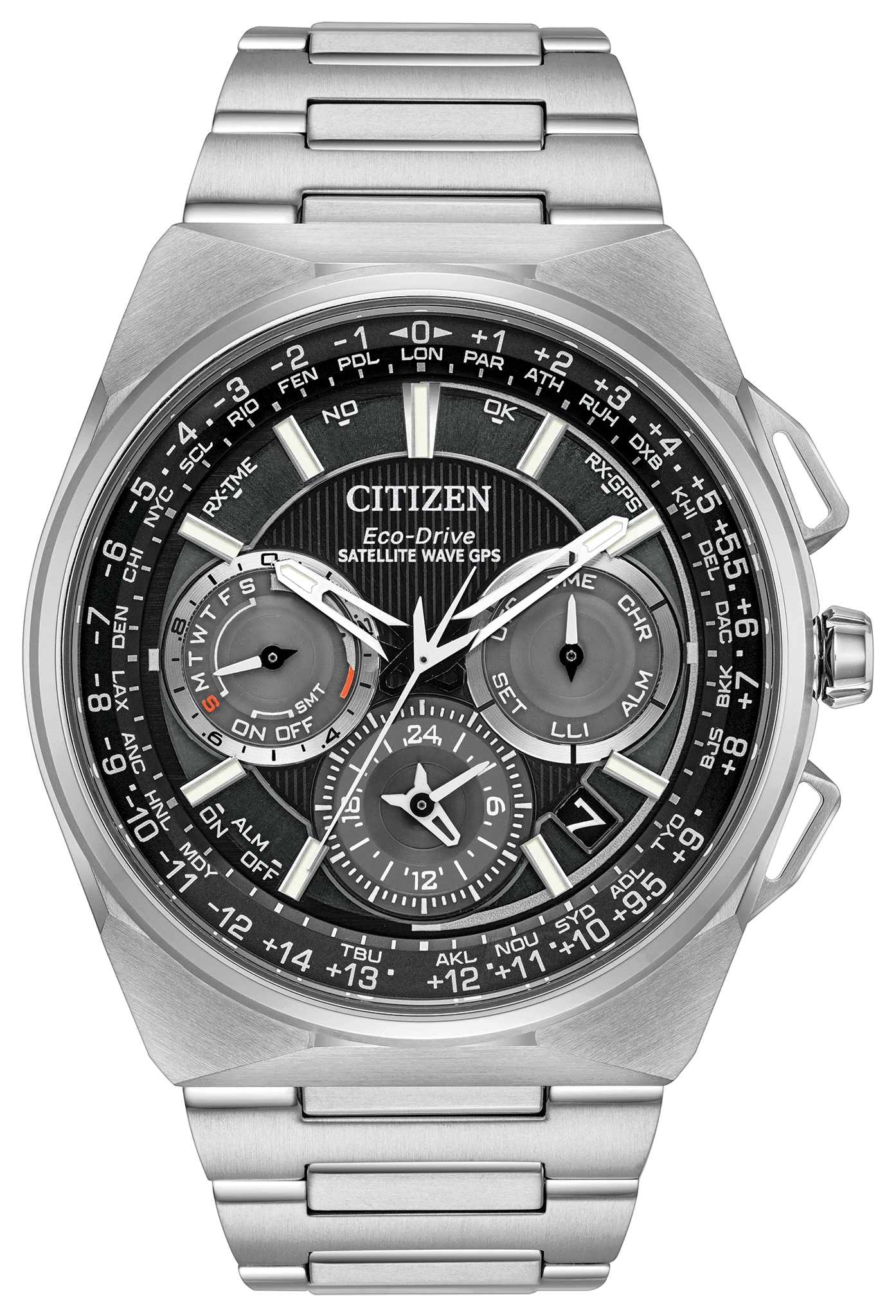 時計 CITIZEN SATELLITE WAVE Eco-Drive F900 Satellite Wave F900 - Men's Eco-Drive Steel Calendar Date Watch