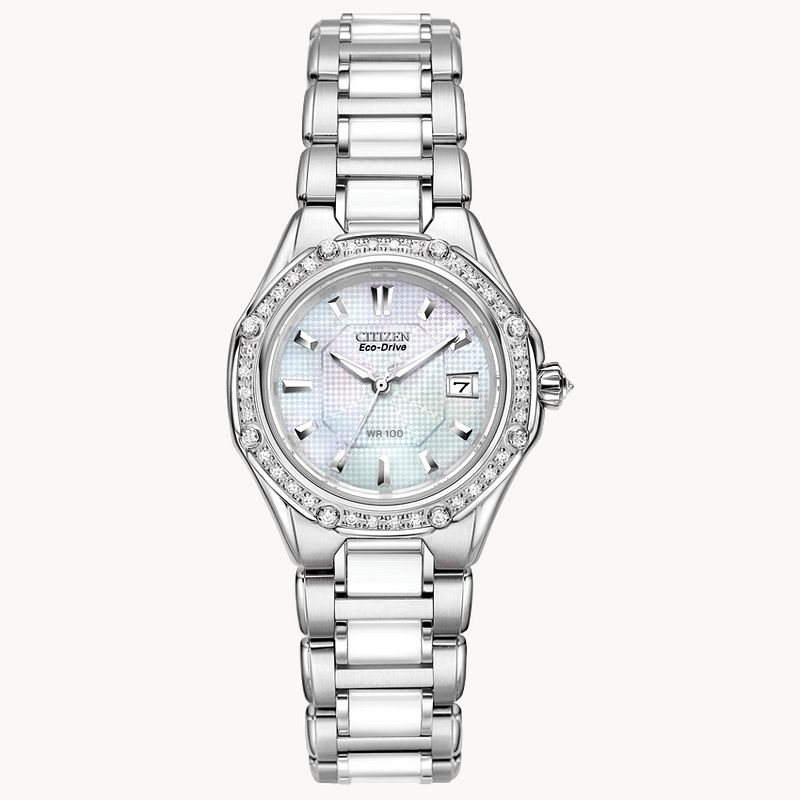 Octavia Ladies Eco Drive Sapphire Crystal Steel Watch CITIZEN