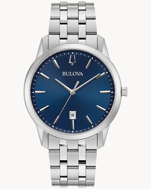 Blue Dial Stainless Steel Bracelet Sutton 96B338 Bulova