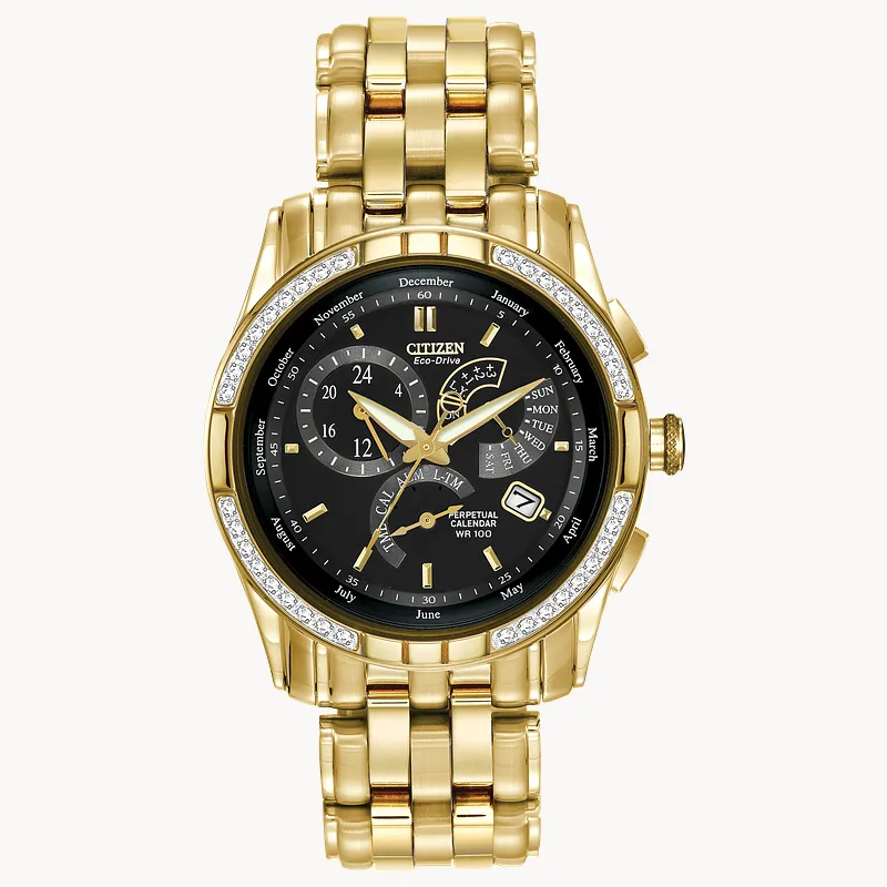 Corso - Men's Eco-Drive BL8042-54E Gold Tone Dual Time Watch Corso - Men's Eco-Drive BL8042-54E Gold Tone Dual Time Watch