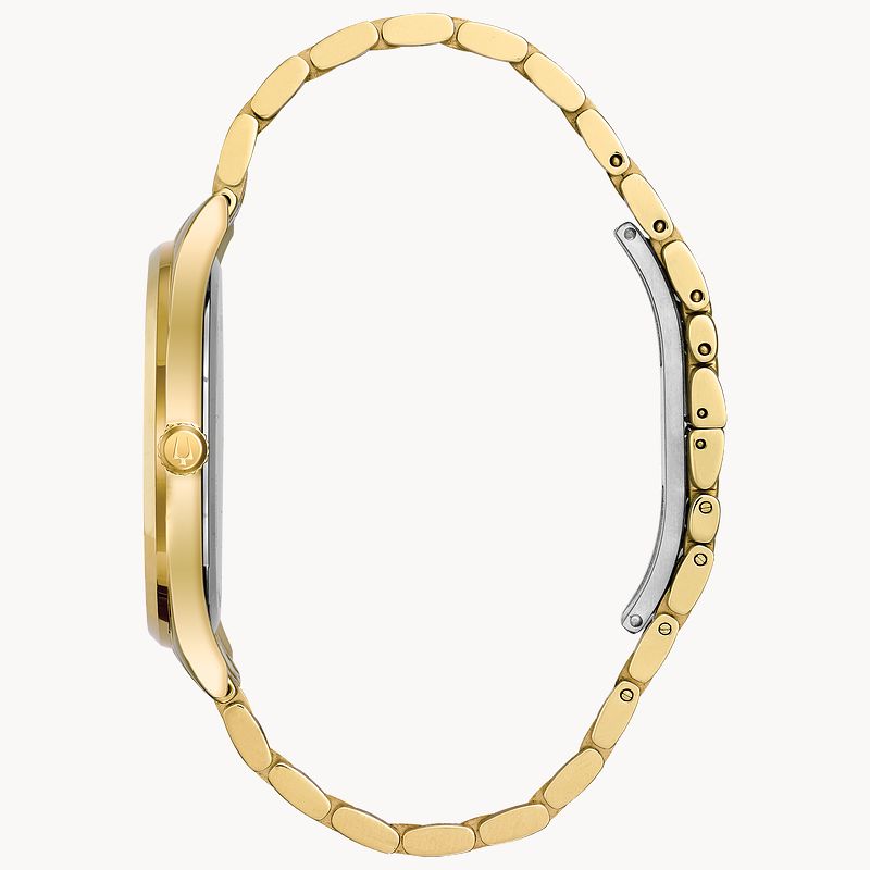Bulova mens top gold diamond watch