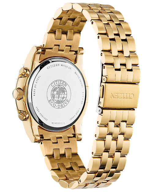 Crystal Black Dial Stainless Steel Bracelet AT2452 52E CITIZEN