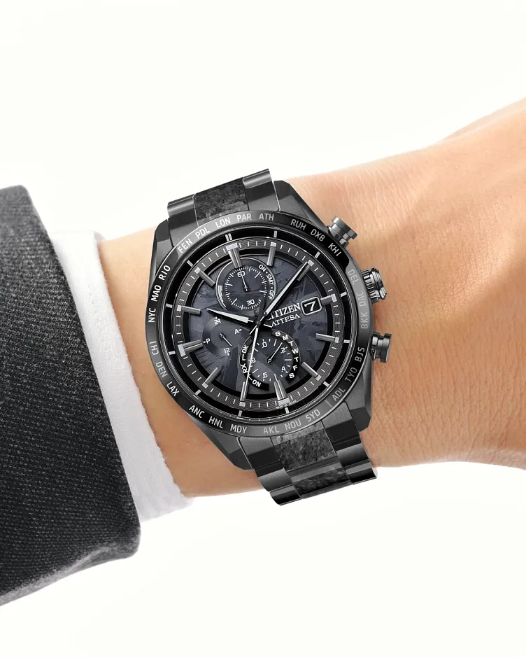 ATTESA Black Dial Super Titanium with DLC Coating Bracelet AT8287 ATTESA Black Dial Super Titanium with DLC Coating Bracelet AT8287