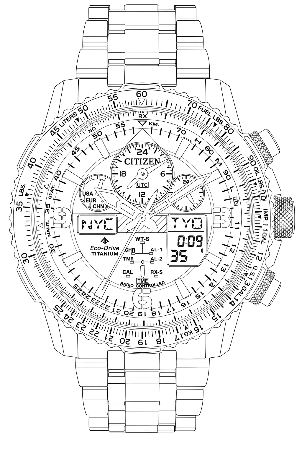 Watch technical diagram