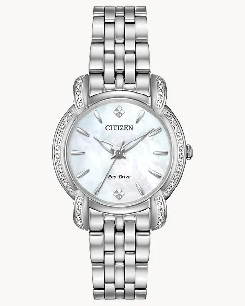 ★レア逆輸入★Citizen Women's Eco-Drive Jolie Ladies Watch Jolie - Ladies Eco-Drive EM0690-50D Pearl Steel Watch | CITIZEN