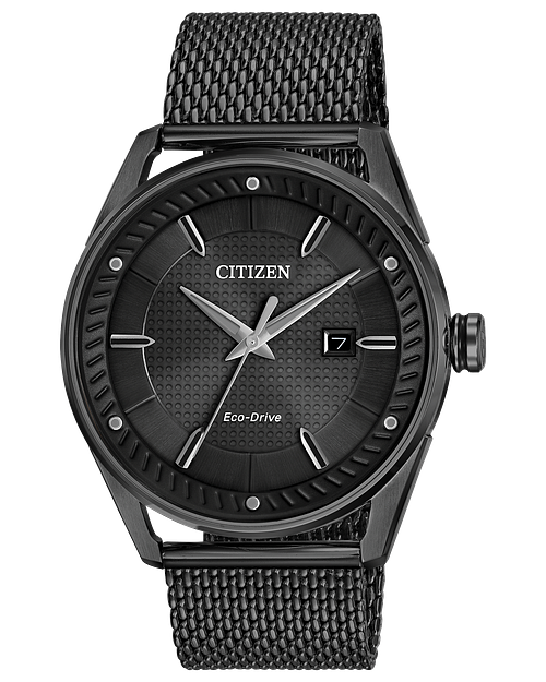 CTO Men s Eco Drive BM6988 57E Black Mesh Strap Watch CITIZEN