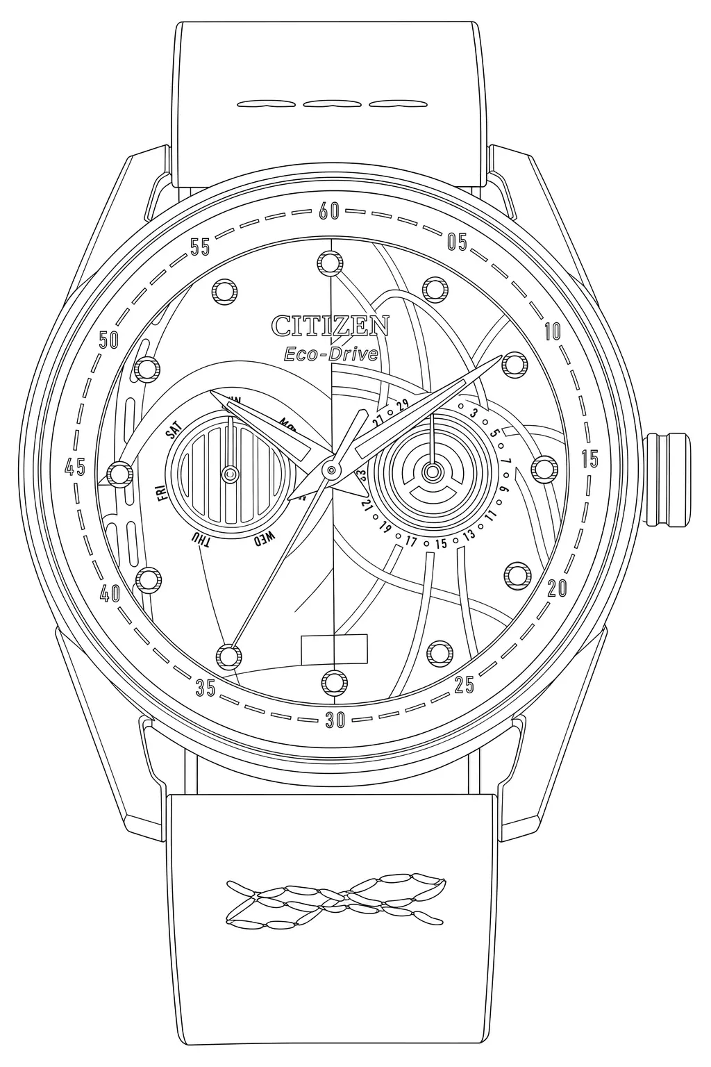 Watch technical diagram