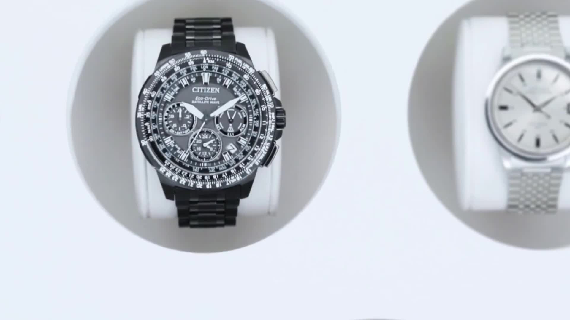 Satellite Wave F900 - Men's Eco-Drive Steel Calendar Date Watch