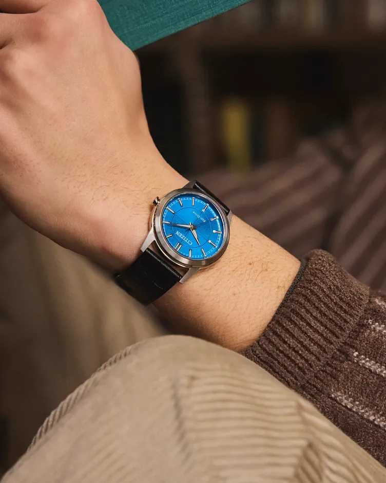 Rolan Blue Dial Leather Strap FE7130-01L | CITIZEN Rolan Blue Dial Leather Strap FE7130-01L | CITIZEN