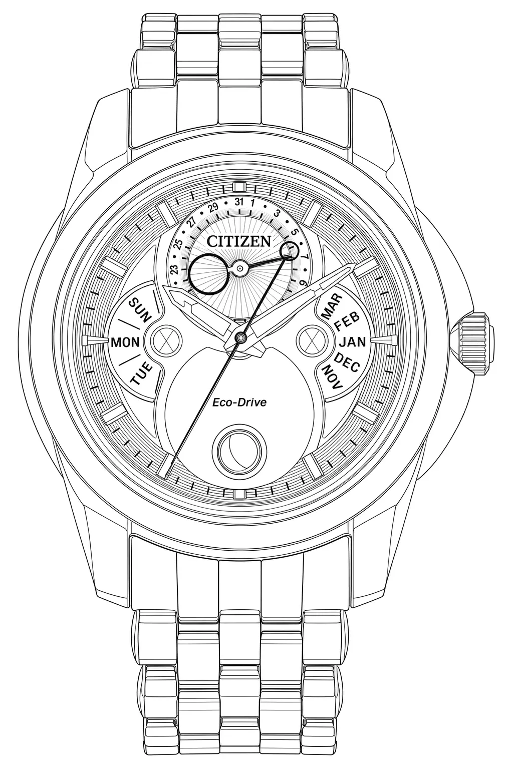Watch technical diagram
