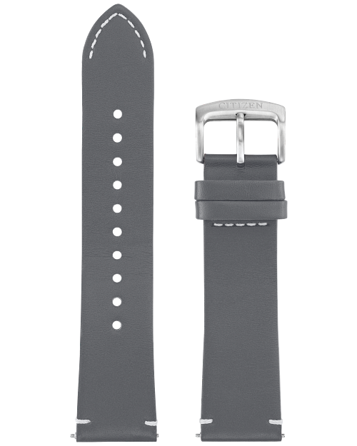 Gray Leather Strap (22mm) image number NaN